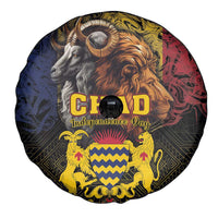 Chad Independence Day 1960 Spare Tire Cover Tchad Goat and Lion African Pattern - Wonder Print Shop