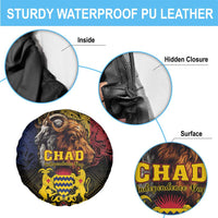 Chad Independence Day 1960 Spare Tire Cover Tchad Goat and Lion African Pattern - Wonder Print Shop