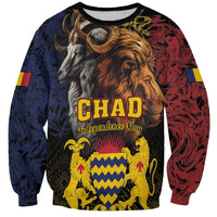 Chad Independence Day 1960 Sweatshirt Tchad Goat and Lion African Pattern - Wonder Print Shop