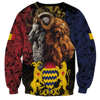 Chad Independence Day 1960 Sweatshirt Tchad Goat and Lion African Pattern - Wonder Print Shop