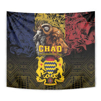 Chad Independence Day 1960 Tapestry Tchad Goat and Lion African Pattern - Wonder Print Shop