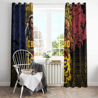 Chad Independence Day 1960 Window Curtain Tchad Goat and Lion African Pattern - Wonder Print Shop