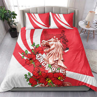 Singapore Bedding Set The Merlion With Red Orchid - Wonder Print Shop