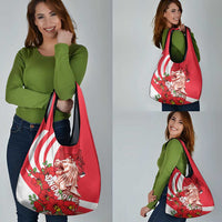 Singapore Grocery Bag The Merlion With Red Orchid