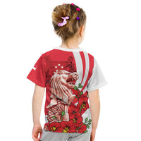 Singapore Kid T Shirt The Merlion With Red Orchid - Wonder Print Shop