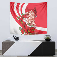 Singapore Tapestry The Merlion With Red Orchid - Wonder Print Shop