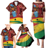 Panafest Family Matching Puletasi and Hawaiian Shirt Ghana Tropical African Pattern - Wonder Print Shop