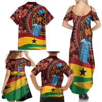 Panafest Family Matching Summer Maxi Dress and Hawaiian Shirt Ghana Tropical African Pattern - Wonder Print Shop