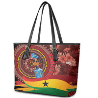 Panafest Leather Tote Bag Ghana Tropical African Pattern - Wonder Print Shop