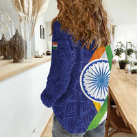 India Independence Day Women Casual Shirt Mandala Paisley Floral - Wonder Print Shop