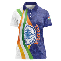 India Independence Day Women Polo Shirt Mandala Paisley Floral - Wonder Print Shop