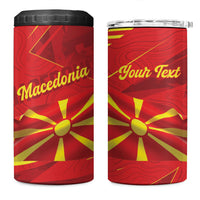 Personalised Macedonia 4 in 1 Can Cooler Tumbler Flag Color Inspired