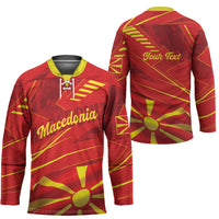 Personalised Macedonia Hockey Jersey Flag Color Inspired