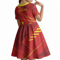 Personalised Macedonia Kid Short Sleeve Dress Flag Color Inspired