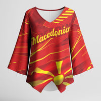 Personalised Macedonia Kimono Sleeve Blouse Flag Color Inspired