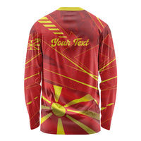 Personalised Macedonia Long Sleeve Shirt Flag Color Inspired