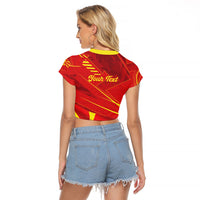 Personalised Macedonia Raglan Cropped T Shirt Flag Color Inspired