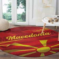 Macedonia Round Carpet Flag Color Inspired