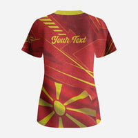 Personalised Macedonia Scrub Top Flag Color Inspired