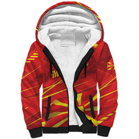 Personalised Macedonia Sherpa Hoodie Flag Color Inspired