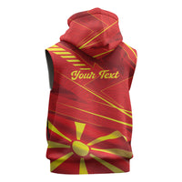 Personalised Macedonia Sleeveless Hoodie Flag Color Inspired