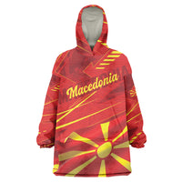 Personalised Macedonia Wearable Blanket Hoodie Flag Color Inspired