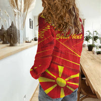 Personalised Macedonia Women Casual Shirt Flag Color Inspired