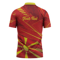 Personalised Macedonia Zipper Polo Shirt Flag Color Inspired