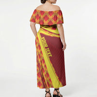 Personalised Macedonia Independence Day Off Shoulder Maxi Dress 8 September 1991