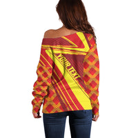 Personalised Macedonia Independence Day Off Shoulder Sweater 8 September 1991