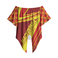 Personalised Macedonia Independence Day Off Shoulder Wrap Waist Top 8 September 1991