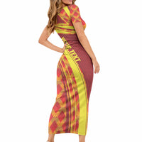 Personalised Macedonia Independence Day Short Sleeve Bodycon Dress 8 September 1991