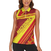 Personalised Macedonia Independence Day Women Sleeveless Polo Shirt 8 September 1991