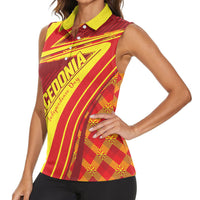 Personalised Macedonia Independence Day Women Sleeveless Polo Shirt 8 September 1991