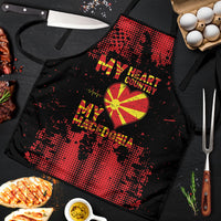 My Heart My Country My Macedonia Apron Grunge Style