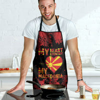 My Heart My Country My Macedonia Apron Grunge Style