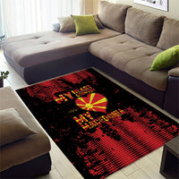 My Heart My Country My Macedonia Area Rug Grunge Style