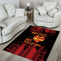 My Heart My Country My Macedonia Area Rug Grunge Style