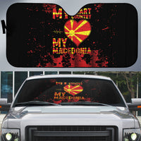 My Heart My Country My Macedonia Auto Sun Shade Grunge Style