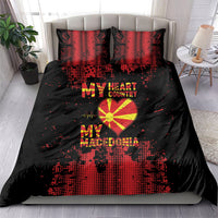 My Heart My Country My Macedonia Bedding Set Grunge Style