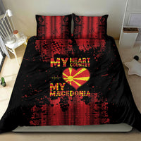 My Heart My Country My Macedonia Bedding Set Grunge Style