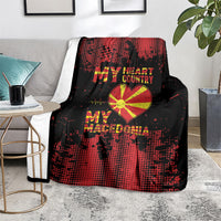 My Heart My Country My Macedonia Blanket Grunge Style