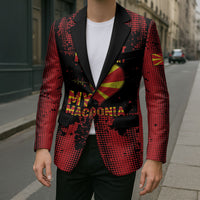 Personalised My Heart My Country My Macedonia Blazer Grunge Style