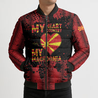 Personalised My Heart My Country My Macedonia Bomber Puffer Jacket Grunge Style