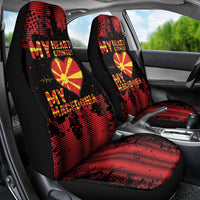My Heart My Country My Macedonia Car Seat Cover Grunge Style