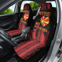My Heart My Country My Macedonia Car Seat Cover Grunge Style