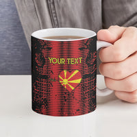 Personalised My Heart My Country My Macedonia Ceramic Mug Grunge Style