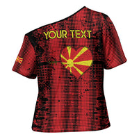 Personalised My Heart My Country My Macedonia Cross Shoulder Shirt Grunge Style