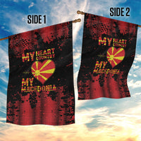 My Heart My Country My Macedonia Garden Flag Grunge Style