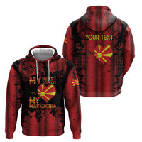 Personalised My Heart My Country My Macedonia Hoodie Grunge Style